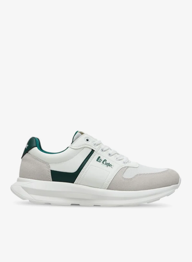 Men's Panelled Sneakers with Lace-Up Closure