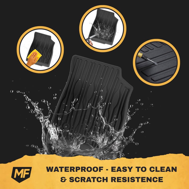 MOTOR FIT 3D All-Weather Car Floor Mats for BYD SONG PLUS | 4-Piece Waterproof Set with Anti-Slip Backing & Raised Edges | Interior Accessories for BYD SONG PLUS - Image 5