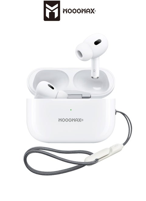 Moogmax MX-EP51 TWS bluetooth earbuds Pro with ANC. Bluetooth earphones with powerful bass. headset wireless bluetooth with a charging case that supports wireless charging and a speaker for finding lost items. earbuds bluetooth with a clear and crisp microphone. wireless headphones with a pop-up window feature (for Apple devices only). Moogmax airbuds.