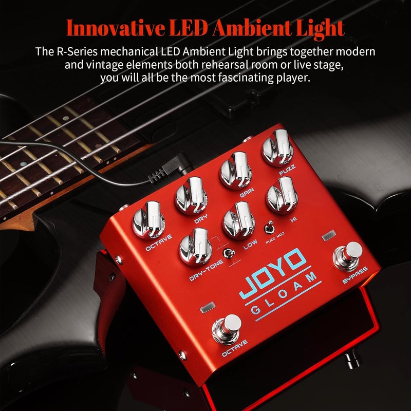 JOYO Bass Guitar Pedals Octave Fuzz Effect Pedal High Gain with Dual Independent Footswitch for Bassist Electric Guitar Bass (GLOAM R-29) - Image 5
