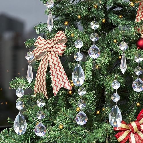 Elesunory 44 Pack Chandelier Crystals Replacement, 20 mm, 38 mm Crystal Pendant Hanging Chandelier Hanging Beads for Wedding Lamp Home Decor - Image 5