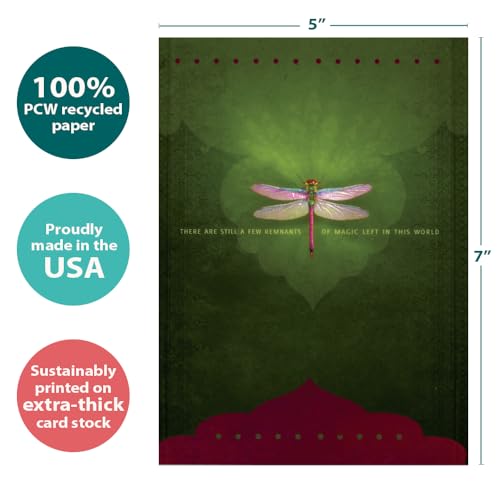 Tree-Free Greetings Magic Remnants Dragonfly All Occasion Cards - 2 Recycled 5x7 Cards & Matching Envelopes, Thick Cardstock, Sustainably Made in USA - Inspirational Art and Message - Image 4