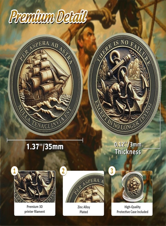 IELCJJ Sailing Anchor Inspiration Coin - Symbol of Faith and Strength Encouragement Challenge Coins - Incentive Awards Medallion Pocket Token - Collectible Office Commemorative Gifts - Image 3