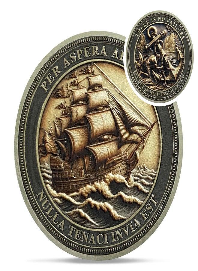 IELCJJ Sailing Anchor Inspiration Coin - Symbol of Faith and Strength Encouragement Challenge Coins - Incentive Awards Medallion Pocket Token - Collectible Office Commemorative Gifts - Image 1