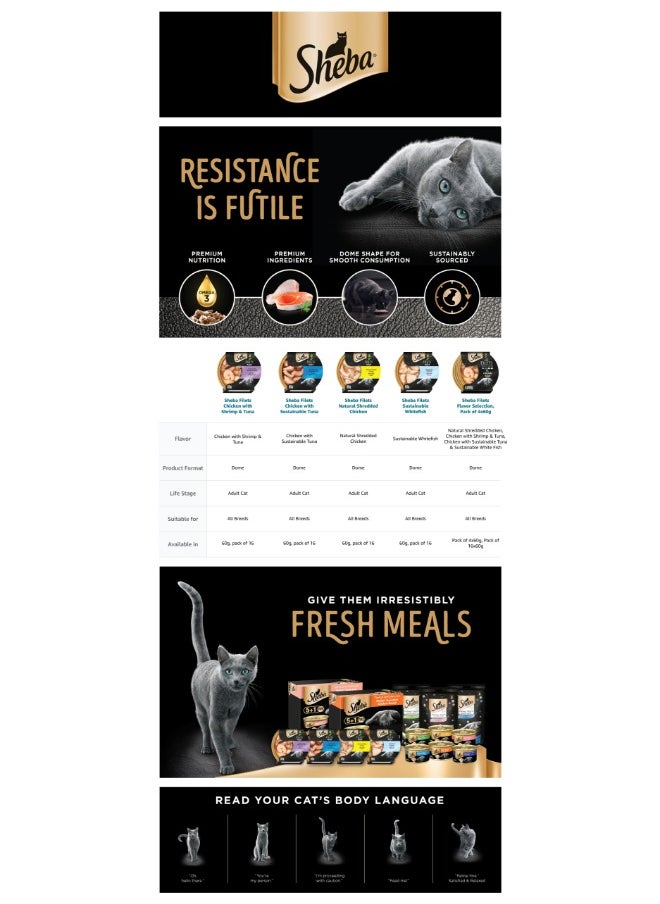 Sheba - Cig Filets Chicken Shrimp And Tuna Pack of 16 60grams - Image 1