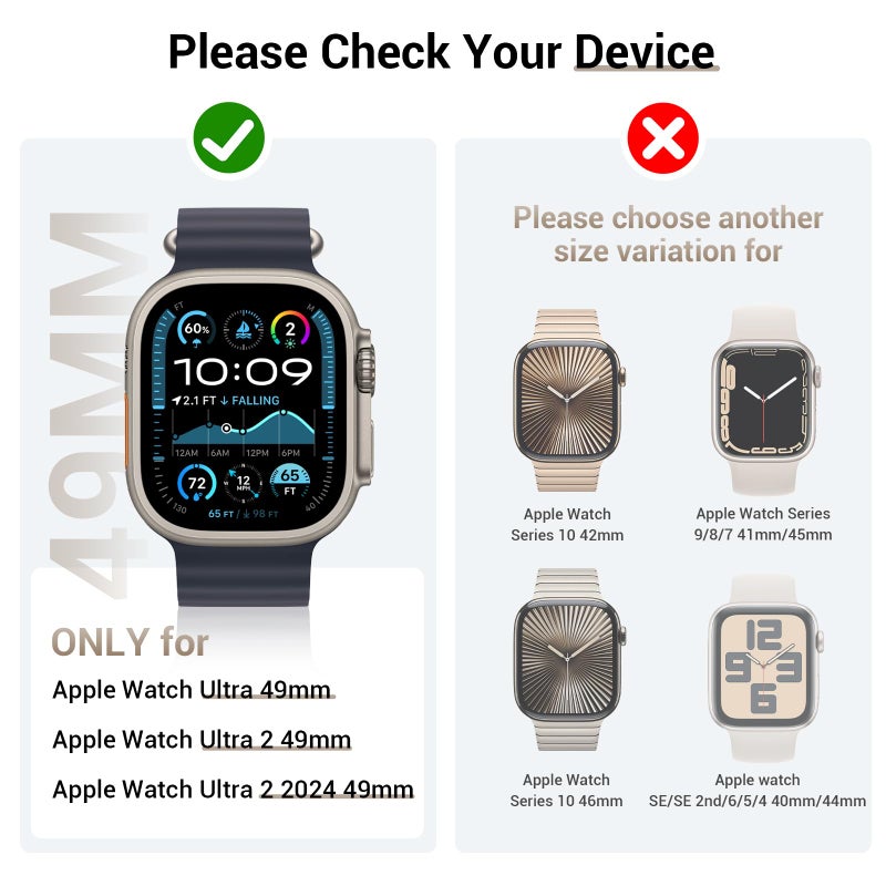 Tensea [3PACK] for Apple Watch Ultra 2/Ultra Screen Protector Case 49mm, iWatch Protective Face Cover, Hard PC Bumper Built-in Tempered Glass Film, Ultra-Thin Guard Women Men, 49 mm - Image 2