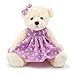 oits cute Small Baby Teddy Bear with Cloth Cute Stuffed Animal Soft Plush Toy 10 Polka dot Purple Dress - Image 3
