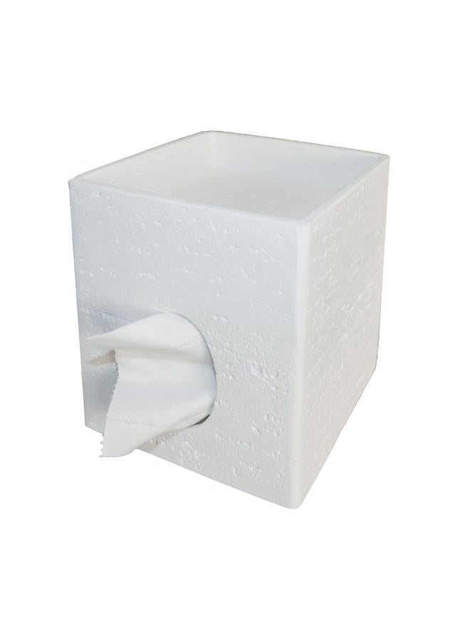 Hymmah Square Tissue Box Holder Cover with Tray,Unique Design Cube Tissue Dispenser Decor for Vanity Counter Tops Also Great for Bedroom and Living Room - Image 2