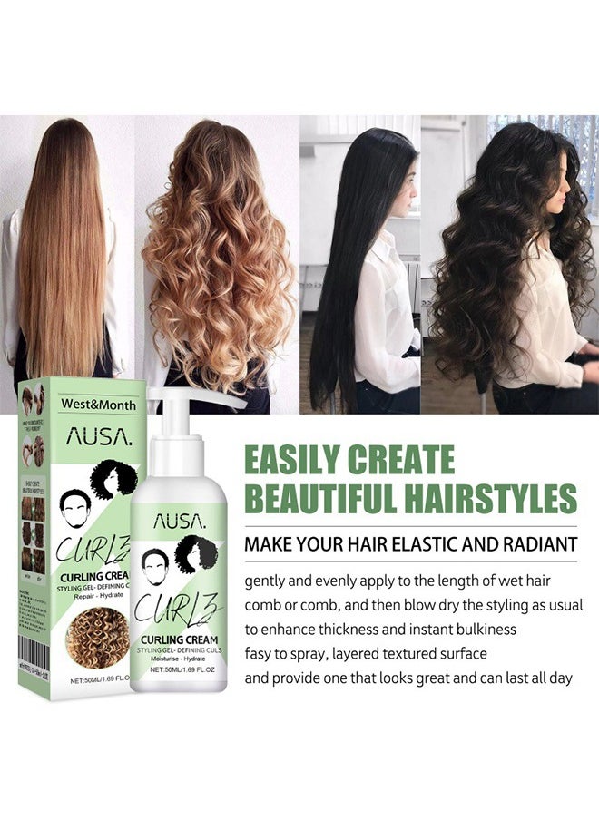 West&Month Curling Gel - Hair Royale Curly Hair Cream,Curl Boost Defining Cream,Hair Curling Cream for Wavy Hair,Curly Hair Cream Hair Royale Men,Volumizing Curly Hair Cream 50ml  - Image 4