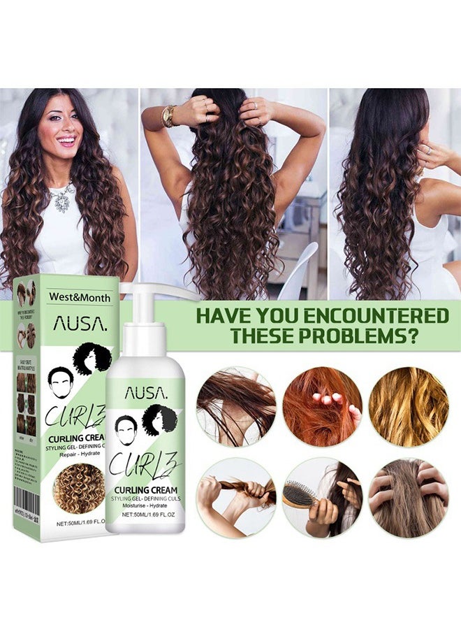 West&Month Curling Gel - Hair Royale Curly Hair Cream,Curl Boost Defining Cream,Hair Curling Cream for Wavy Hair,Curly Hair Cream Hair Royale Men,Volumizing Curly Hair Cream 50ml  - Image 3