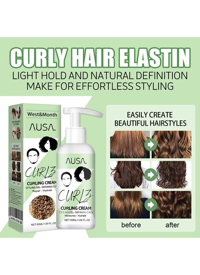 West&Month Curling Gel - Hair Royale Curly Hair Cream,Curl Boost Defining Cream,Hair Curling Cream for Wavy Hair,Curly Hair Cream Hair Royale Men,Volumizing Curly Hair Cream 50ml  - Image 5