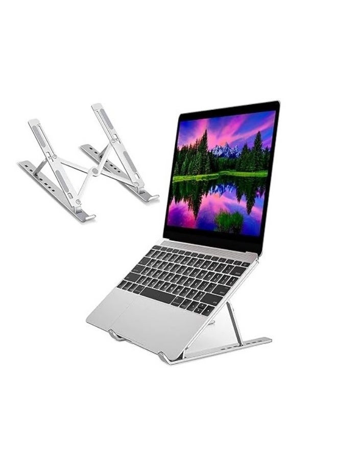 زيرو ZERO حامل كمبيوتر محمول - حامل معدني كامل مع 7 مستويات قابلة للتعديل، بديل مثالي لطاولات الكمبيوتر المحمول للسفر والاستخدام في السيارة، سهل الحمل - Image 1