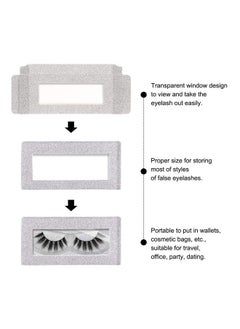 MAGEFY 30 Pieces Eyelashes Packaging Box Empty Eyelash Boxes Lash Box Packaging Glitter Paper Eyelash Storage Box Soft Paper Lash Case (Silver)  - Image 5
