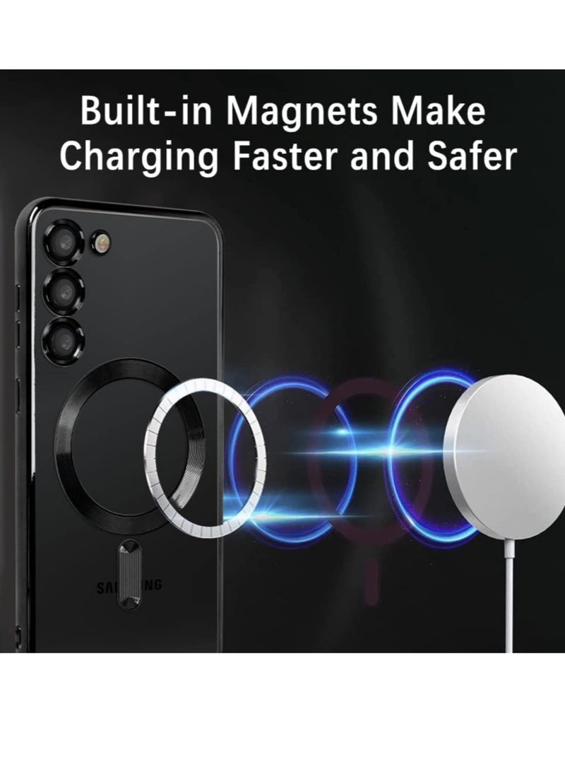 Magnetic Clear Case for Samsung Galaxy S23 with Camera Lens Protector Magsafe Compatible Electroplated Soft TPU Shockproof Anti-Scratch Phone Case - Image 3