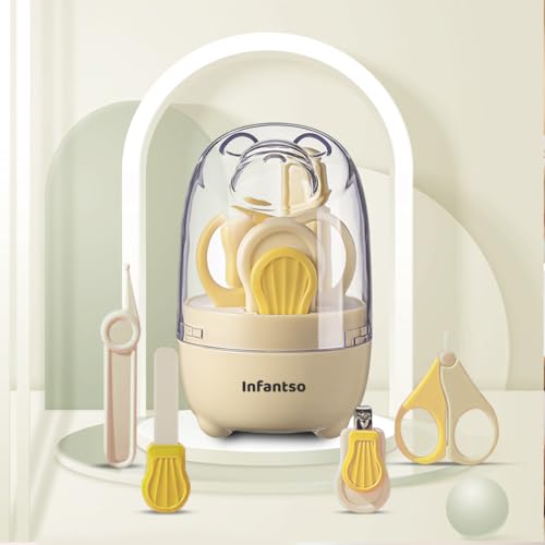 Infantso (4-in-1) Baby Grooming Kit for Newborns & Toddlers (0–3 Years) | Nail Grooming Kit for Baby Manicure Set with Kids Nail Clipper, Scissor, Filer & Nasal Tweezer | Baby-Safe Rounded Edges | Compact Travel Case - Image 1