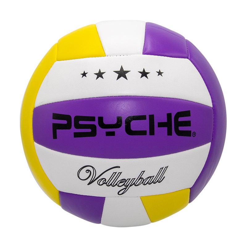 Generic PSYCHE No.5 PVC Sewn Volleyball for Student Training Purple yellow white V5006