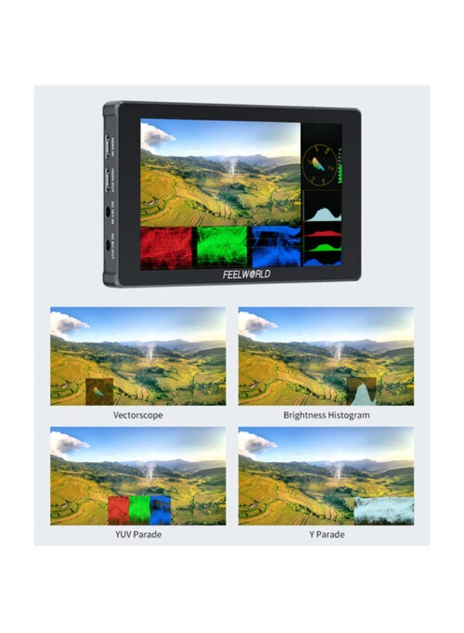 فيل وورلد شاشة Feelworld F7 Plus مقاس 7 بوصة تعمل باللمس – شاشة مراقبة احترافية للكاميرات مع HDMI ودقة Full HD ودعم LUT وأدوات مراقبة فيديو متقدمة - Image 5