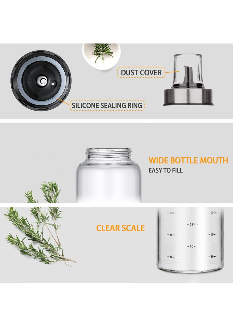 Captaintech Olive Oil Dispenser Bottle, 500ml Large Capacity Oil and Vinegar Dispenser Glass Oil Jar Borosilicate High Precision Scale with Lid Kitchen Seasoning Bottle Cooking Oil Container (2 Pieces)  - Image 5