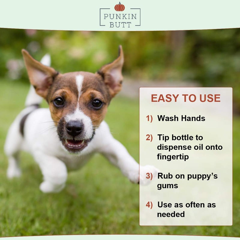 Punkin Butt for Pets Puppy Teething Oil to Stop Chewing and Relieve Discomfort | All Natural, Organic, Safe for Dogs, Chemical-Free (2 oz) - Image 3