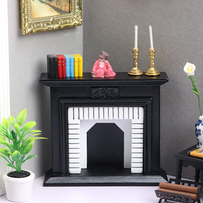 SXFSE Dollhouse Decoration Accessories 112 Dollhouse Miniature Furniture Scene Simulation Vintage Mini Fireplace - Image 4