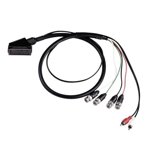 XTPTFABS Female RGB Euro SCART to 4 RGB BNC and 2 RCA Adapter Audio Video Gaming Cable Use for Sony PVM BVM Series MonitorsJVC Series TMH1750CG TMH1950CG Monitor Neo Geo CD Console etc - Image 1