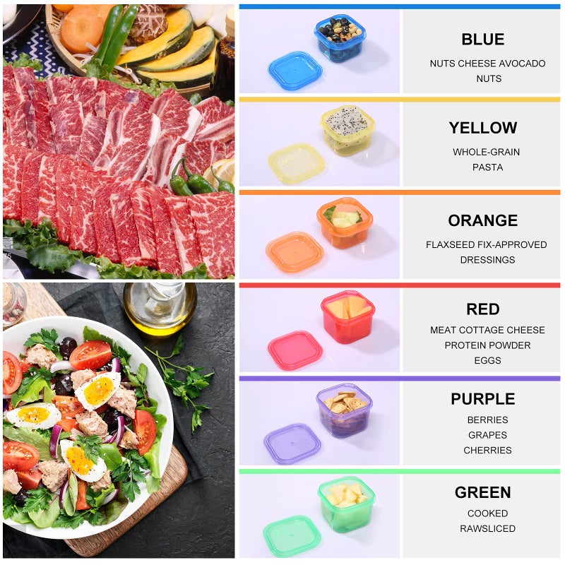 Extrapins 21 Day Portion Control Container Kit,Multi Color Coded Container Kit,Meal Prep System Storage Containers,BPA Free Weight Loss Food Containers for Double Diet Plan,Perfect for Lose Weight - Image 5