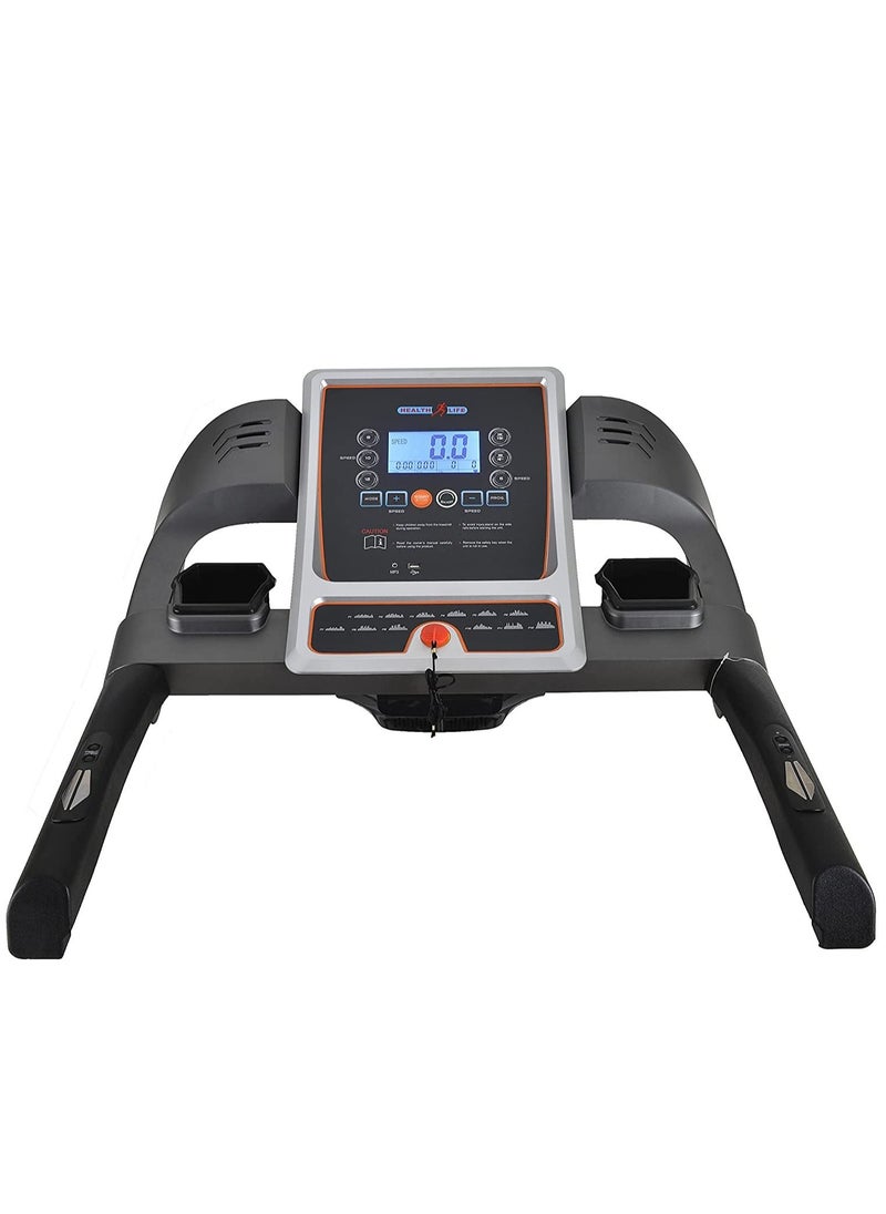 Health Life - V3500M Multi-function Motorized Treadmill DC Motor 3.5HP With Personal Scale -130 Kg, Black/Grey - Image 1