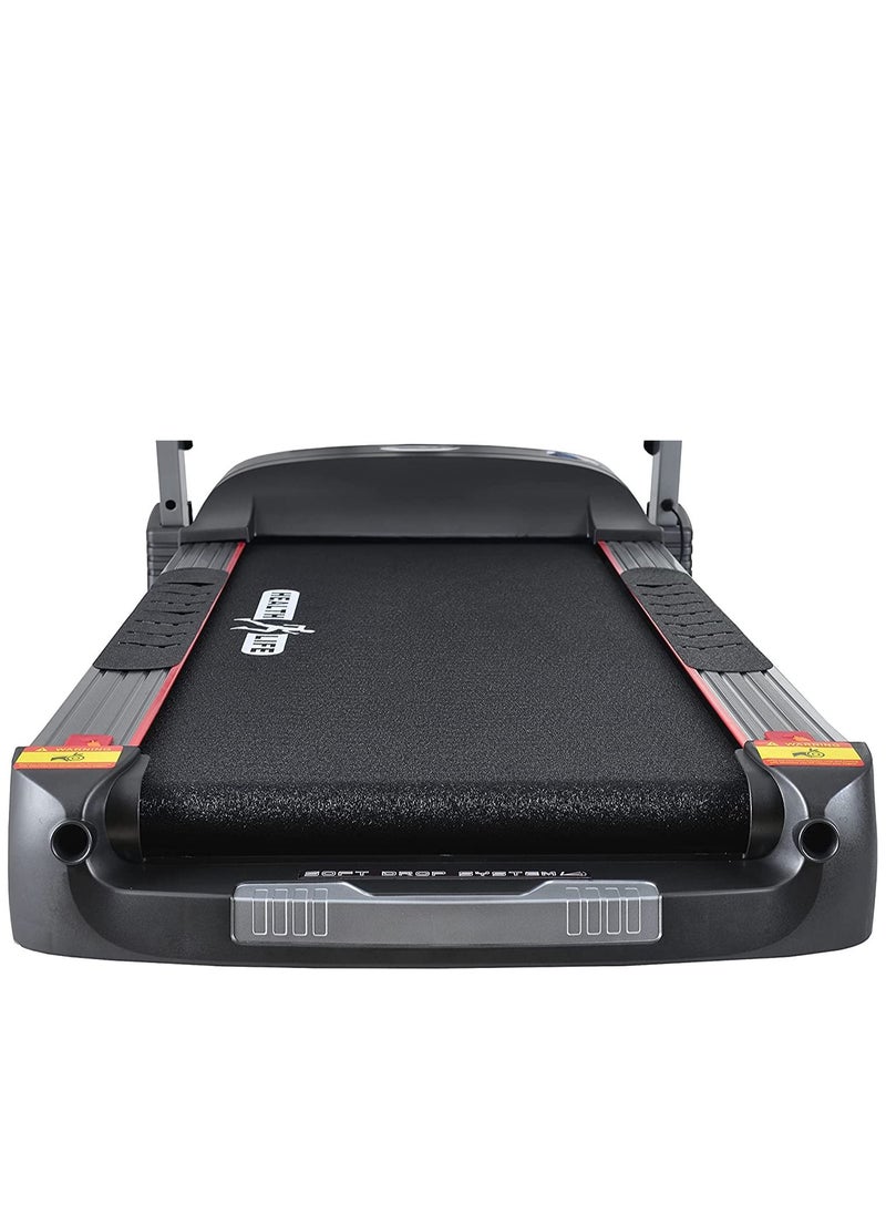 Health Life - V3500M Multi-function Motorized Treadmill DC Motor 3.5HP With Personal Scale -130 Kg, Black/Grey - Image 1