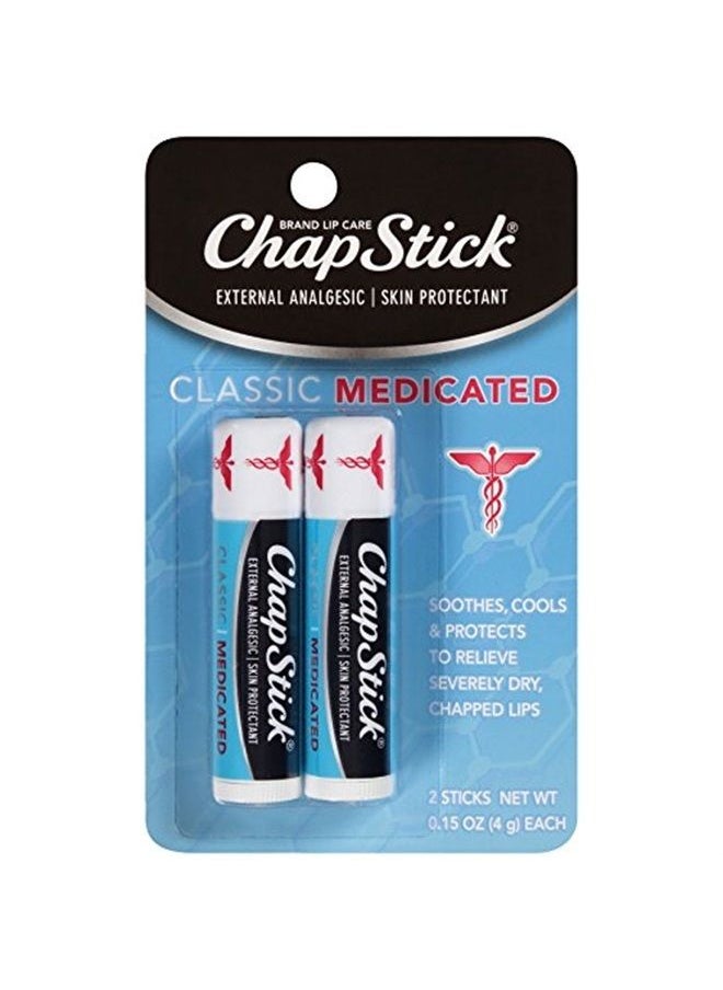 chapstick Chapstick Classic Medicated Lip Balm & Skin Protectant Tube, Relieves Chapped Lips, 0.15 Ounce Each (1 Blister Pack of 2 Sticks), 2 Count (Pack of 1)  - Image 1