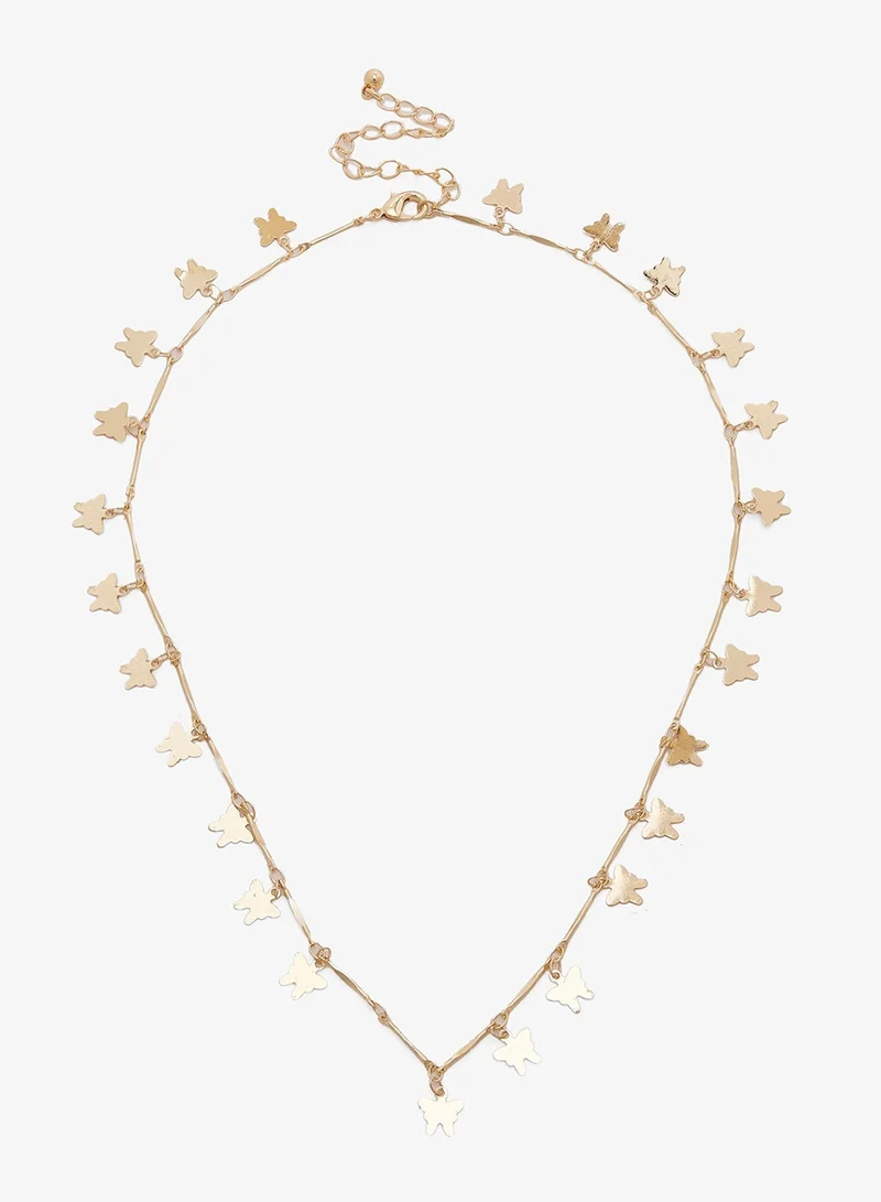 Ella GOLD Dainty Charm Embellished Layered Necklaces for Women | Best Price UAE
