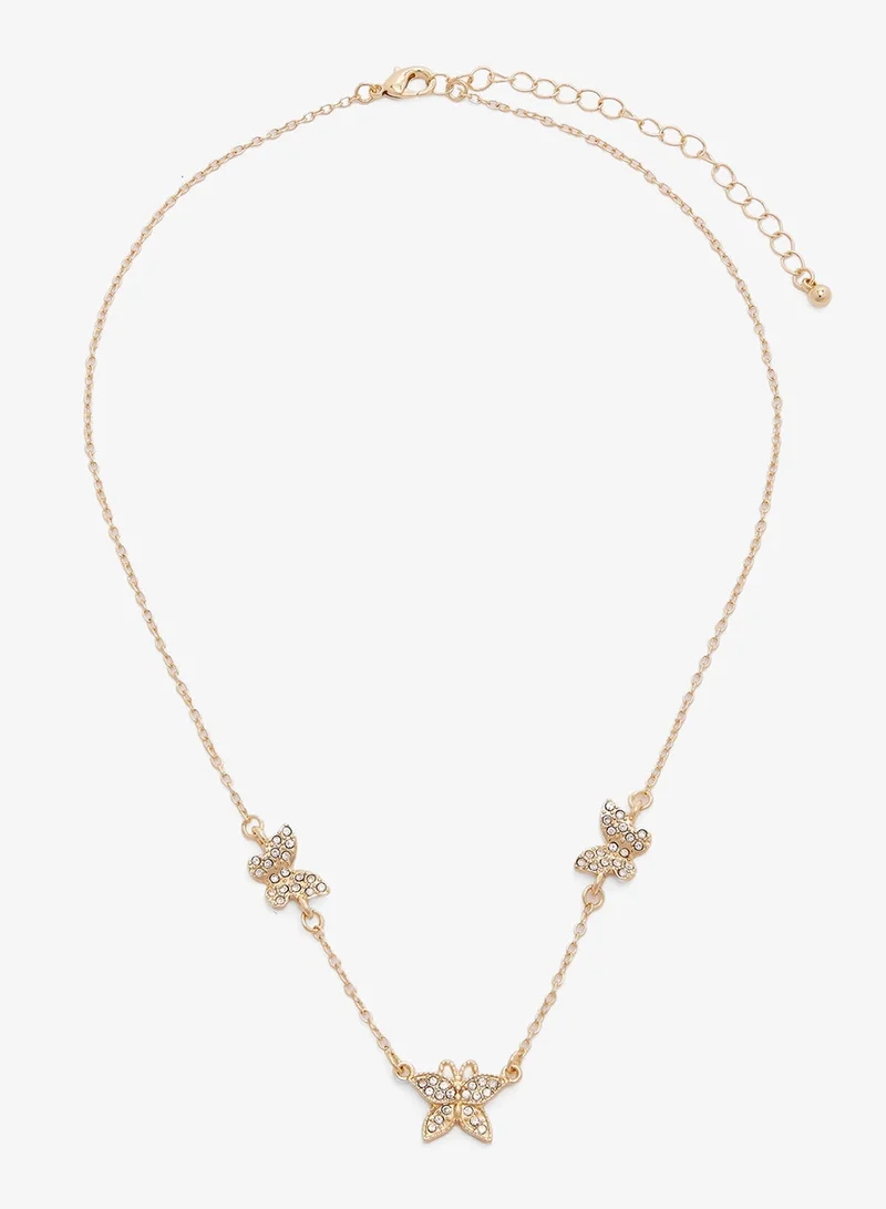 Ella GOLD Dainty Charm Embellished Layered Necklaces for Women | Best Price UAE