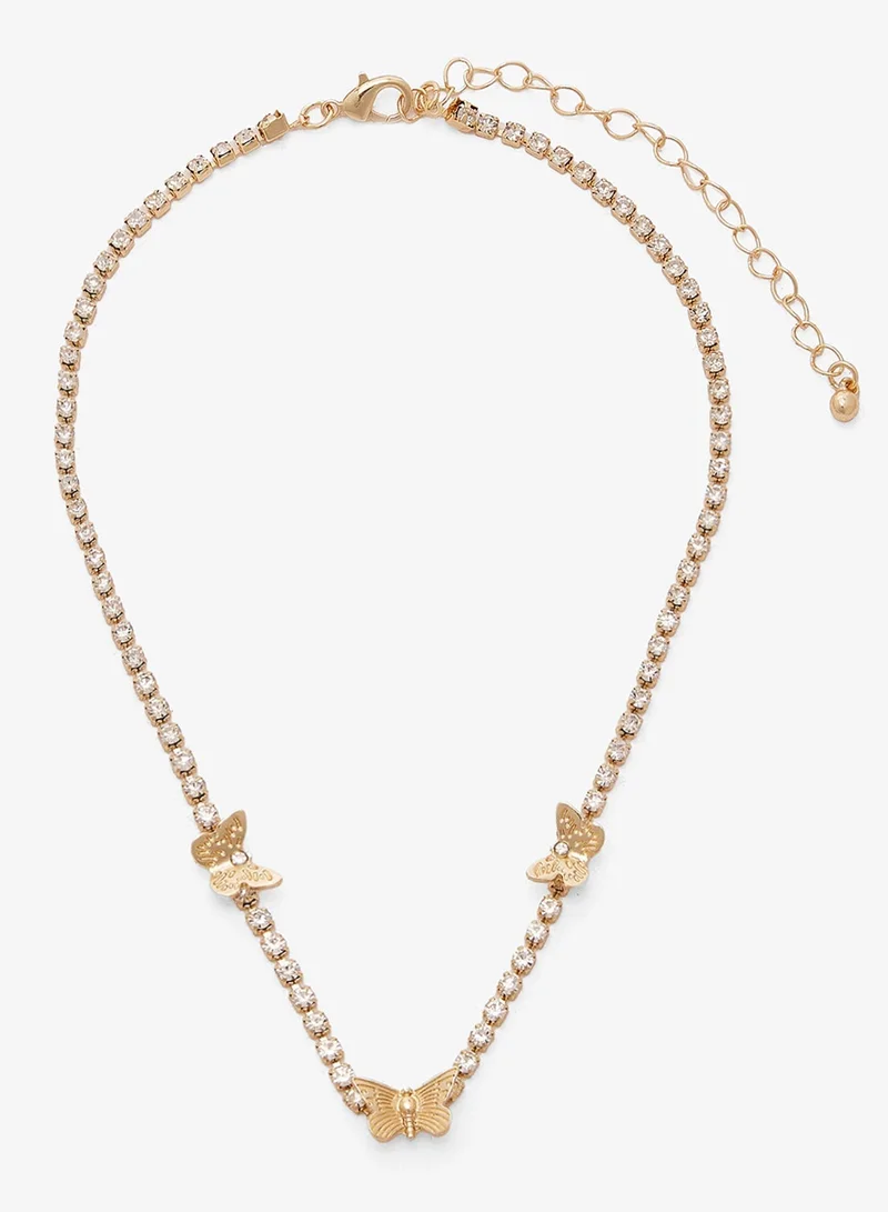 Ella GOLD Dainty Charm Embellished Layered Necklaces for Women | Best Price UAE