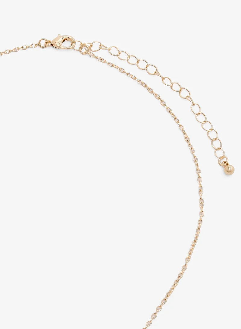 Ella GOLD Dainty Charm Embellished Layered Necklaces for Women | Best Price UAE