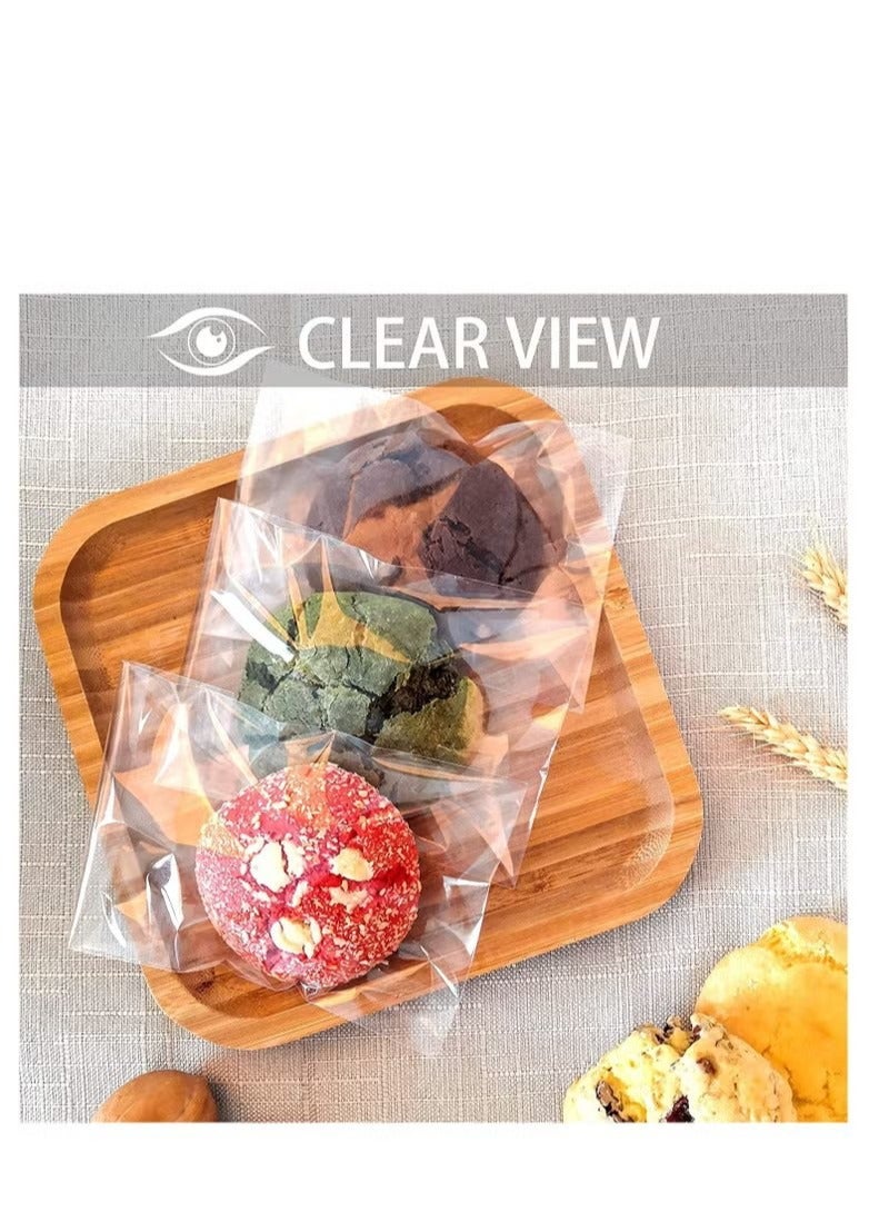 أكياس السيلوفان الشفافة، 100 جهاز كمبيوتر شخصى كبيرة قابلة للإغلاق ذاتية اللصق الغذاء الصف ختم أكياس علاج كيس من البلاستيك OPP للحلوى والصابون والكوكيز والشوكولاتة والمصاصة والسائبة والوجبات الخفيفة و - Image 2