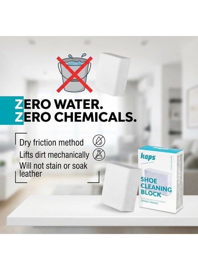 Kaps Suede & Nubuck Cleaner Block - Waterless Eraser Removes Dirt, Scuff Marks and Stains from Suede, Nubuck and Velour Shoes, Sneakers, Boots and Bags, Travel Size Shoe Cleaning Accessory - Image 3