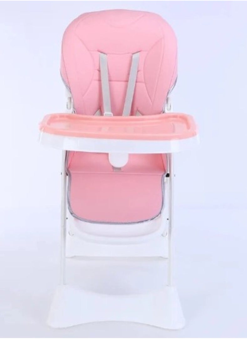 FULL JOY Adjustable Multifunctional Portable Foldable Dining Highchair With Removable Tray-Pink  - Image 2