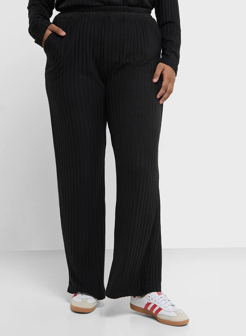 جينجر بلس Ribbed Knitted Top & Pant Lounge Set