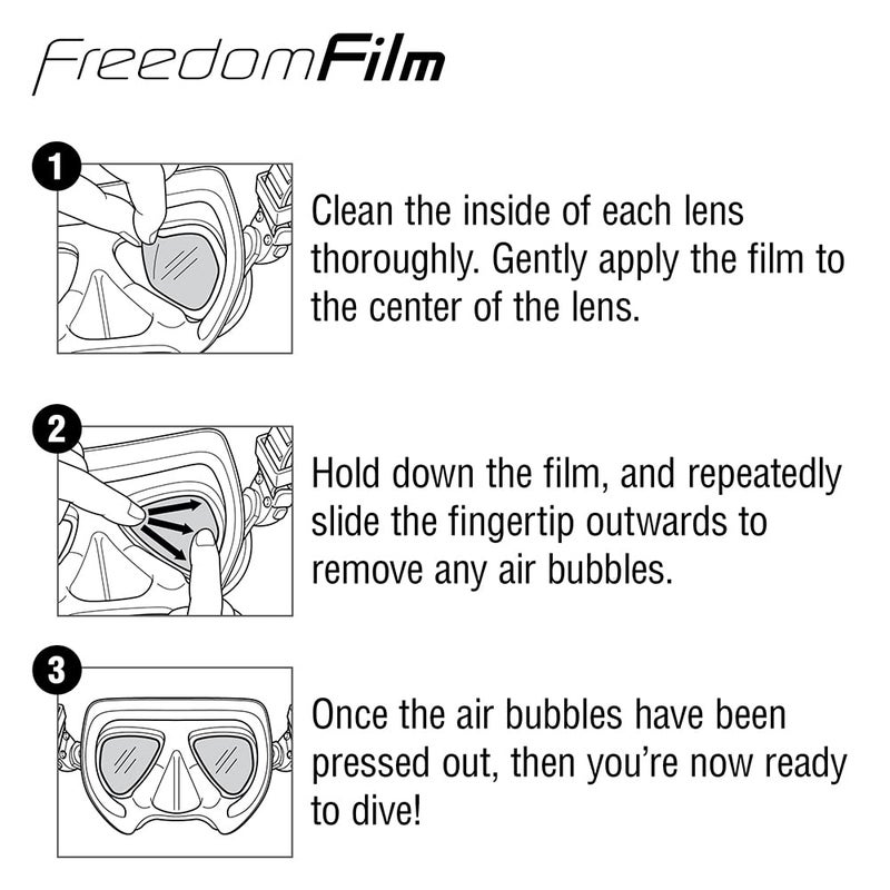 TUSA Anti-Fog Freedom Film for all Scuba/Snorkeling 2-Window Masks - Image 3