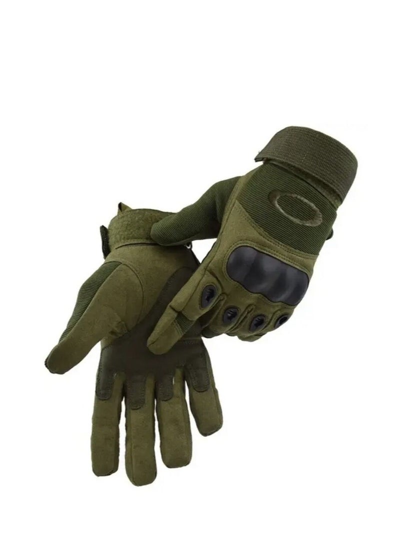 Motorcycle and Cycle Gloves, Full Finger Touchscreen For Riding Hiking Climbing Training (Size-XL) Color-Green - Image 1