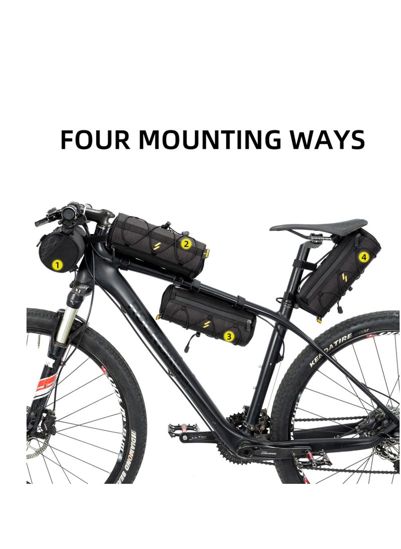 Y&D - Bike Handlebar Bag, Waterproof Basket Bicycle Front Bag Frame Storage Roll Mountain Road Bikes Commuter Shoulder Professional Cycling Accessories - Image 1