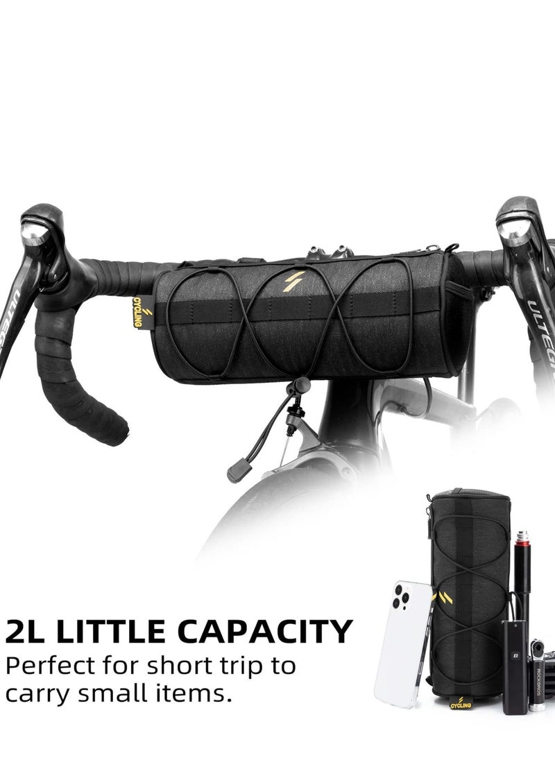 Y&D - Bike Handlebar Bag, Waterproof Basket Bicycle Front Bag Frame Storage Roll Mountain Road Bikes Commuter Shoulder Professional Cycling Accessories - Image 1
