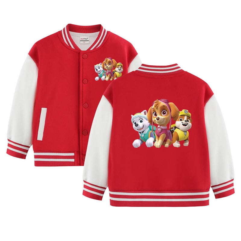 Wang Wang Team Baseball Clothes For Boys And Girls Jacket New Children'S Fleece-Lined Thickened Casual Top - Image 2