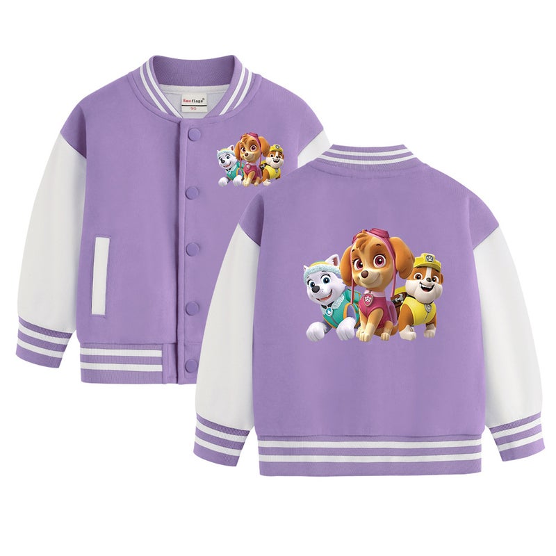 Wang Wang Team Baseball Clothes For Boys And Girls Jacket New Children'S Fleece-Lined Thickened Casual Top - Image 4