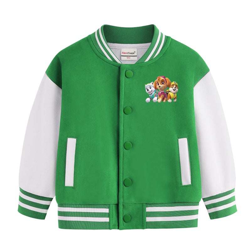 Wang Wang Team Baseball Clothes For Boys And Girls Jacket New Children'S Fleece-Lined Thickened Casual Top - Image 1