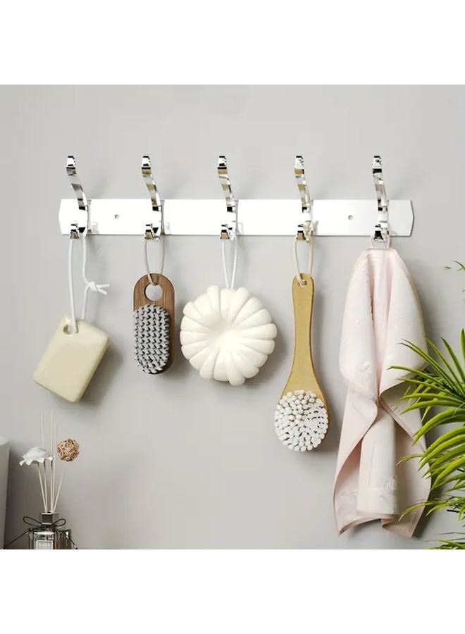 2pcs Black 4 Hooks Heavy Duty Wall Mounted Organizer For Coat Hat Storage - Image 5