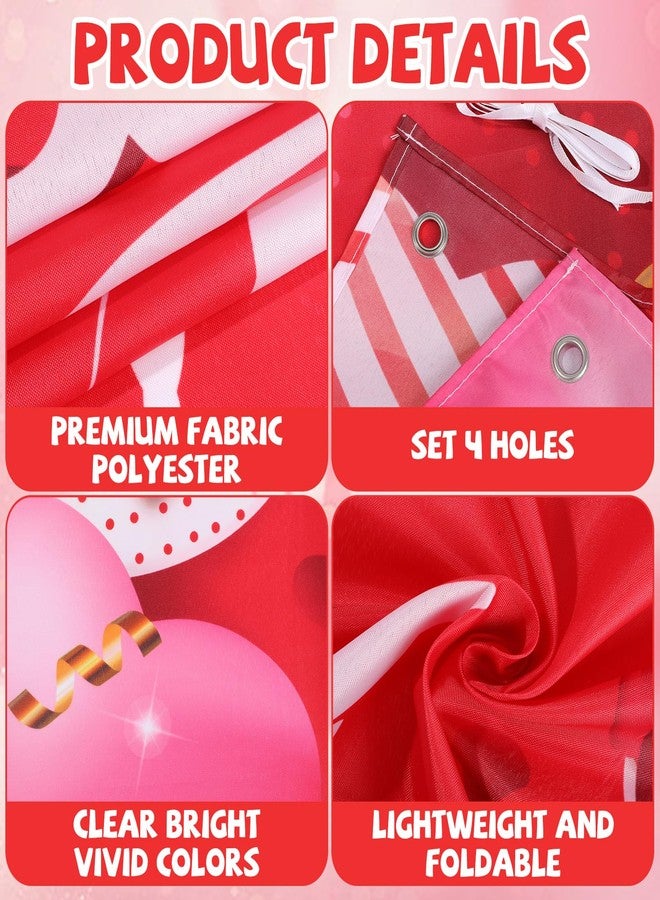 Wiooffen Large Galentines Gang Door Cover Decoration Valentine’s Day Banner Decor Red Love Heart Hanging Door Banner Happy Valentines Party for Girl Lady Galentine’s Indoor Outdoor Home Celebrations Supplies - Image 3