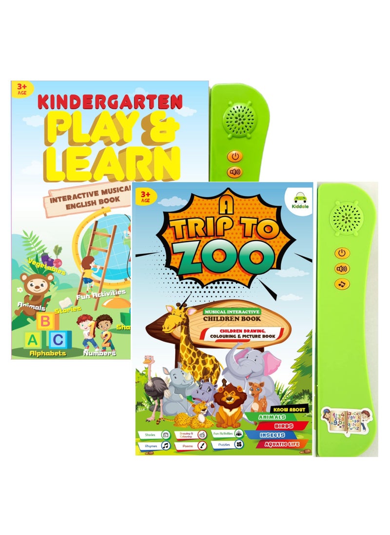 Kiddale Interactive Musical Sound Books Pack of 2 ABCs 123 Learning and Trip to Zoo Ideal Gift for Kids 3+  - Image 2