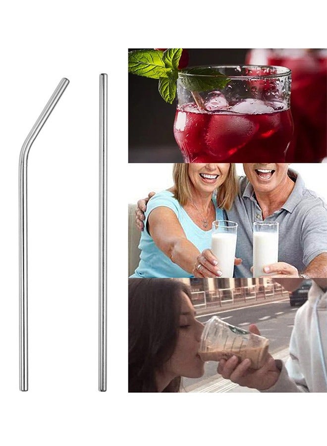 6-Piece Stainless Steel Drinking Straw Set Silver - Image 3