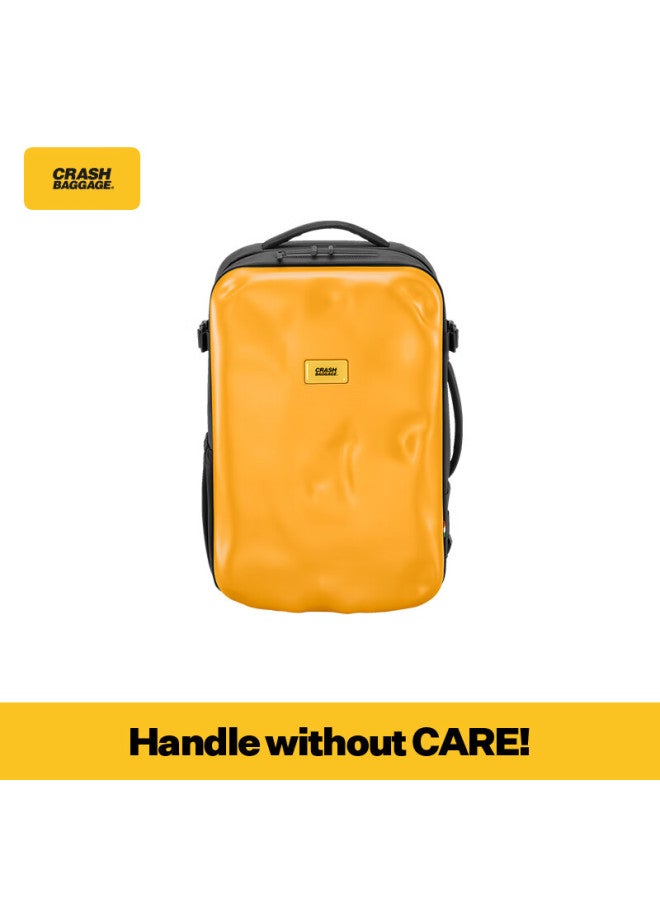 Crash Baggage Italian 15-inch Laptop Backpack Double Shoulder Bag Riding Motorcycle Leisure Armor Backpack Men And Women Yellow - Image 1