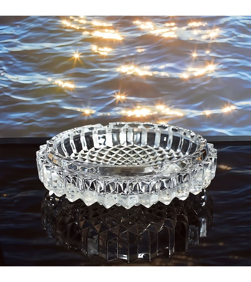 Sturdy Crystal Ashtray Modern Portable Circular 2 Sizes A 1PC For Home Restaurant Office Bar - Image 5